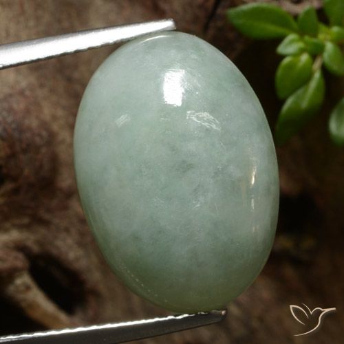 11.09캐럿 천연 회색 녹색 비취, 타원형 컷, 투명한