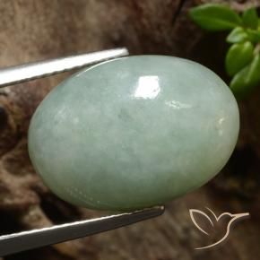 11.09캐럿 천연 회색 녹색 비취, 타원형 컷, 투명한