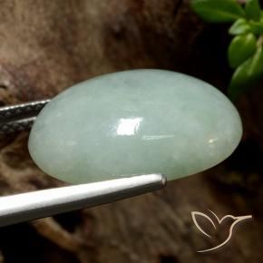 11.09캐럿 천연 회색 녹색 비취, 타원형 컷, 투명한