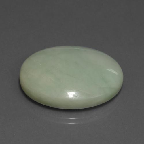 42.37캐럿 천연 회색 녹색 경옥, 타원형 컷, 28.6×22.5 mm, 불투명체