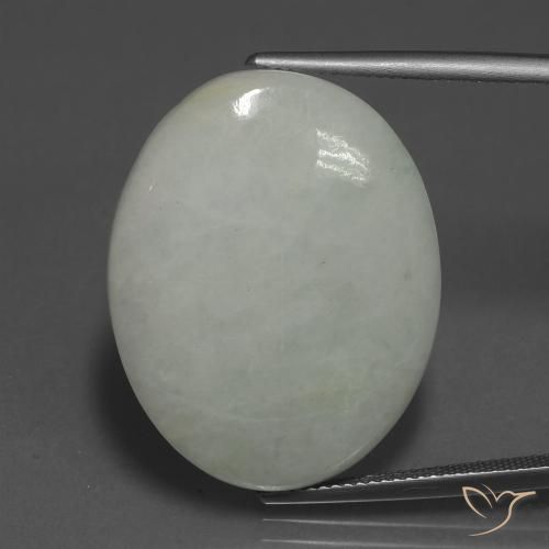 38.56ct 자연스러운 미디엄 그린 비취, 타원형, 투명한