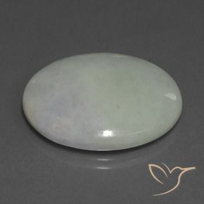 28.99캐럿 천연 회녹색 비취, 타원형, 투명한