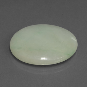 23.36캐럿 천연 모시 그린 경옥, 타원형 컷, 24.9×19.4 mm, 투명한