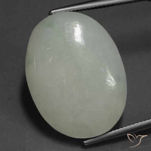 39.75ct 자연스러운 미디엄 그린 비취, 타원형, 투명한