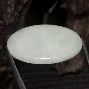 24.59캐럿 천연 회색 녹색 경옥, 타원형 컷, 27.2×21.7 mm, 투명한