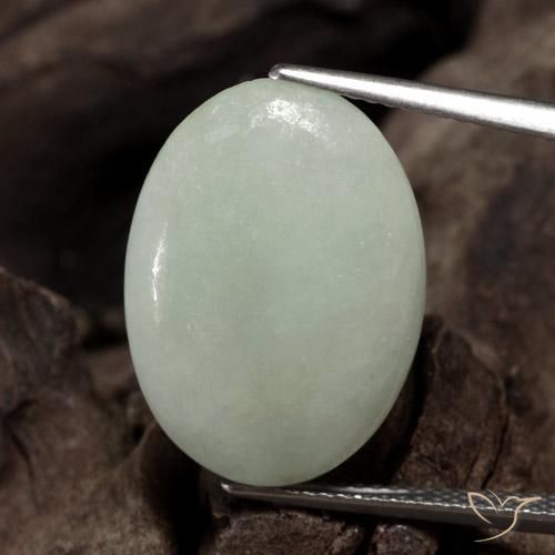 11.60ct 자연스러운 회색 녹색 비취, 타원형, 투명한
