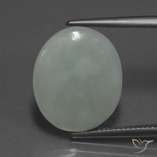 10.74ct 자연스러운 미디엄 그린 비취, 타원형, 투명한