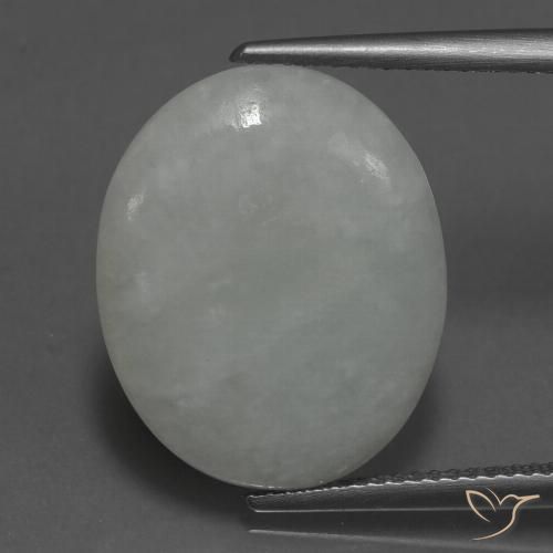 10.86ct 자연스러운 회녹색 비취, 타원형, 투명한