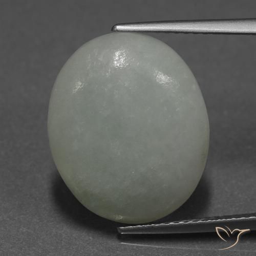 10.08ct 자연스러운 미디엄 그린 비취, 타원형, 투명한