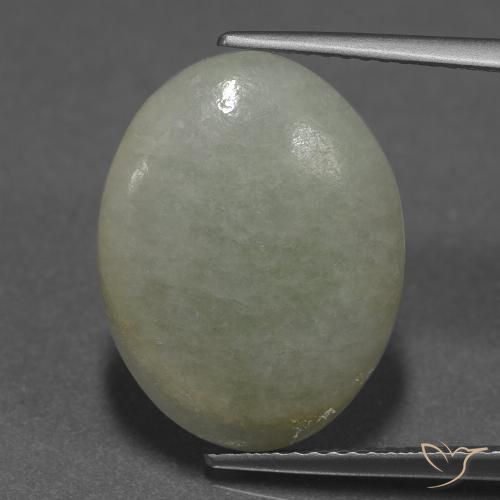 9.18ct 자연스러운 회색 녹색 비취, 타원형, 투명한