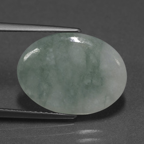 6.02캐럿 천연 그린 경옥, 타원형 컷, 17.7×13.1 mm, 투명한