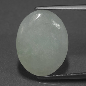 6.67캐럿 천연 그린 경옥, 타원형 컷, 16.1×12.6 mm, 투명한