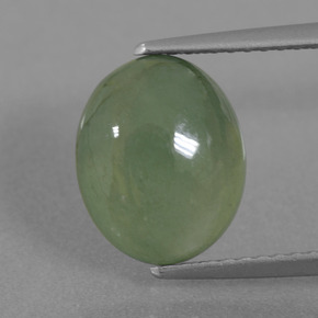 3.85캐럿 천연 그린 경옥, 타원형 컷, 10.7×8.7 mm, 투명한