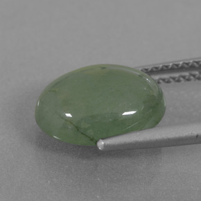 3.85캐럿 천연 그린 경옥, 타원형 컷, 10.7×8.7 mm, 투명한
