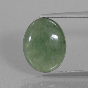 4.05캐럿 천연 그린 경옥, 타원형 컷, 11.7×9.4 mm, 투명한