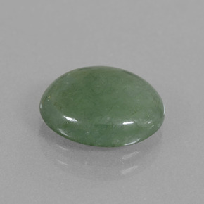 4.05캐럿 천연 그린 경옥, 타원형 컷, 11.7×9.4 mm, 투명한