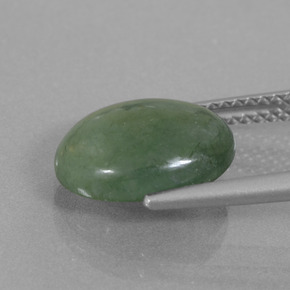 4.05캐럿 천연 그린 경옥, 타원형 컷, 11.7×9.4 mm, 투명한