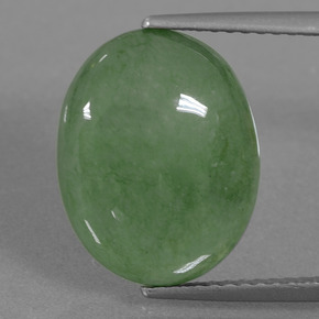7.53캐럿 천연 그린 경옥, 타원형 컷, 14.5×11.3 mm, 투명한