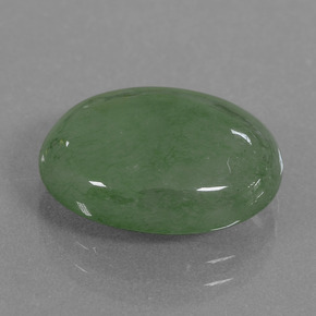 7.53캐럿 천연 그린 경옥, 타원형 컷, 14.5×11.3 mm, 투명한