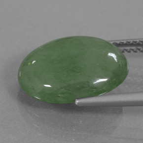 7.53캐럿 천연 그린 경옥, 타원형 컷, 14.5×11.3 mm, 투명한