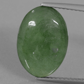 6.58캐럿 천연 그린 경옥, 타원형 컷, 15.1×10.6 mm, 투명한