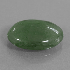 6.58캐럿 천연 그린 경옥, 타원형 컷, 15.1×10.6 mm, 투명한