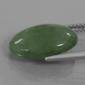 6.58캐럿 천연 그린 경옥, 타원형 컷, 15.1×10.6 mm, 투명한