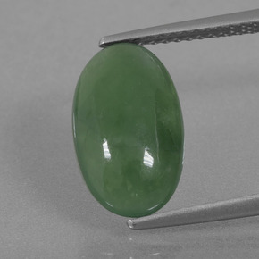 4.00캐럿 천연 그린 경옥, 타원형 컷, 13.3×8 mm, 투명한