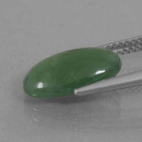 4.00캐럿 천연 그린 경옥, 타원형 컷, 13.3×8 mm, 투명한