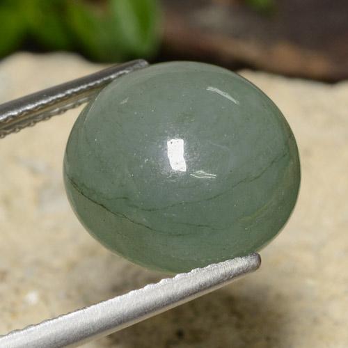 7.62캐럿 천연 Medium Light Green 비취, 라운드 컷, 투명한