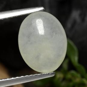 3.13캐럿 천연 녹빛 화이트 경옥, 타원형 컷, 11.1×8.7 mm, 투명한