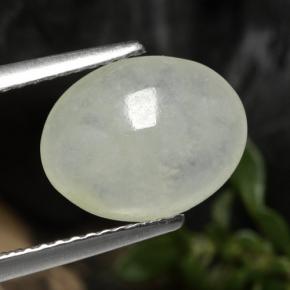 3.13캐럿 천연 녹빛 화이트 경옥, 타원형 컷, 11.1×8.7 mm, 투명한