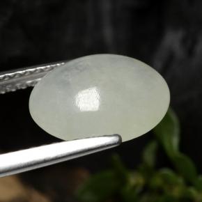 3.13캐럿 천연 녹빛 화이트 경옥, 타원형 컷, 11.1×8.7 mm, 투명한