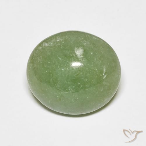 6.79캐럿 천연 Medium Light-Green 경옥, 타원형 컷, 11.9×10.8 mm, 투명한