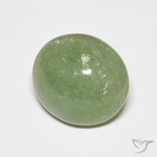 6.79캐럿 천연 Medium Light-Green 경옥, 타원형 컷, 11.9×10.8 mm, 투명한