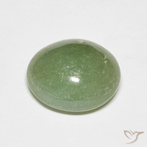 6.79캐럿 천연 Medium Light-Green 경옥, 타원형 컷, 11.9×10.8 mm, 투명한