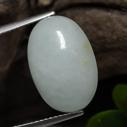 10.04캐럿 천연 라이트 그레이 그린 비취, 타원형 컷, 투명한