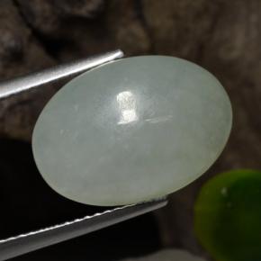 10.75캐럿 천연 미디엄 그린 경옥, 타원형 컷, 16.6×11.7 mm, 투명한