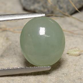 3.68캐럿 천연 그린 경옥, 타원형 컷, 10.7×9.6 mm, 투명한