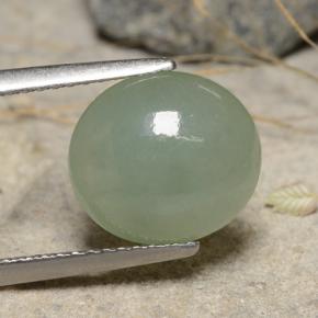 3.68캐럿 천연 그린 경옥, 타원형 컷, 10.7×9.6 mm, 투명한