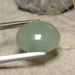 3.68캐럿 천연 그린 경옥, 타원형 컷, 10.7×9.6 mm, 투명한