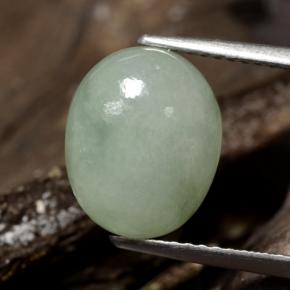 5.78캐럿 천연 회색 녹색 경옥, 타원형 컷, 11.6×9.5 mm, 투명한
