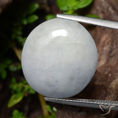 20.39ct 자연스러운 밝은 회색 비취, 타원형, 투명한