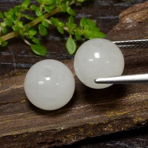 13.42캐럿 천연 그린 화이트 경옥 보석, 구형 / 볼, 9.79 mm, 투명한