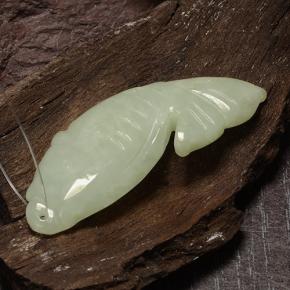 29.60캐럿 천연 미디엄 그린 경옥, 멋진 모양, 40×14.5 mm, 투명한