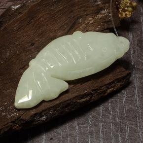 29.60캐럿 천연 미디엄 그린 경옥, 멋진 모양, 40×14.5 mm, 투명한