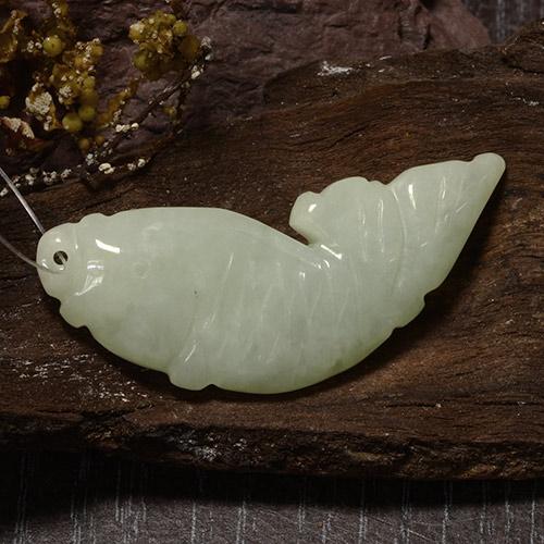 32.72캐럿 천연 회녹색 경옥, 멋진 모양, 39.8×15 mm, 투명한
