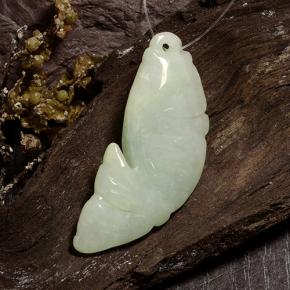 27.85캐럿 천연 회녹색 경옥, 멋진 모양, 37.3×16 mm, 투명한