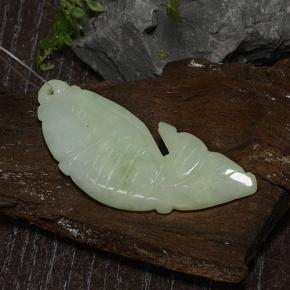 30.08캐럿 천연 회녹색 경옥, 멋진 모양, 41.7×15.4 mm, 투명한