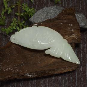26.32캐럿 천연 회녹색 경옥, 멋진 모양, 40.1×15.4 mm, 투명한
